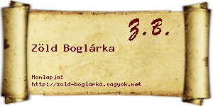 Zöld Boglárka névjegykártya